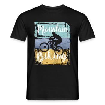 Mountain Biking Vintage Retro Mountain Bike - Men's T-Shirt - black - Front - AI Model Male 178 light (178cm)