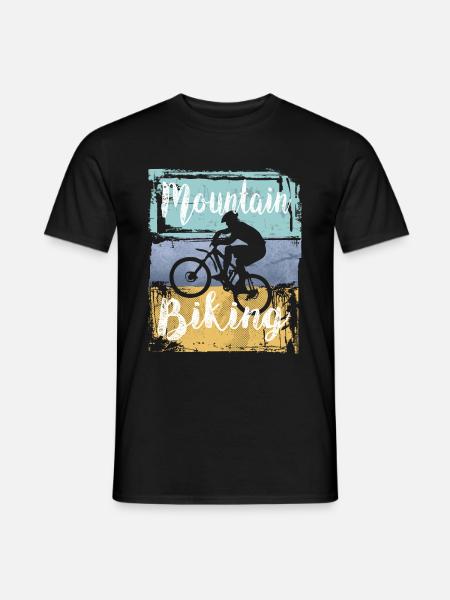 Mountainbiken Vintage Retro Mountainbike - Männer T-Shirt - Schwarz