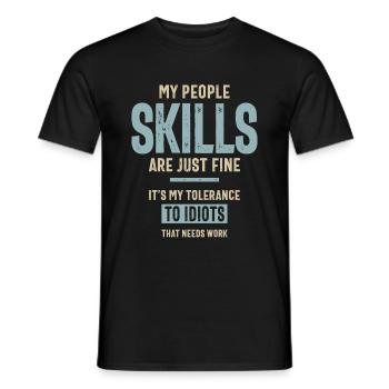 Meine Fähigkeiten sind fein lustiger Sarkasmus - Männer T-Shirt - Schwarz - Vorne - AI Model Male 178 light (178cm)