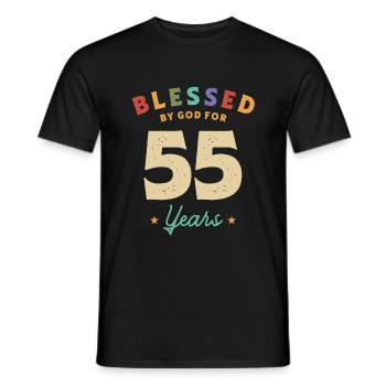 Von Gott gesegnet für 55 Jahre alt - 55. Geburtstag - Männer T-Shirt - Schwarz - Vorne - AI Model Male 178 light (178cm)