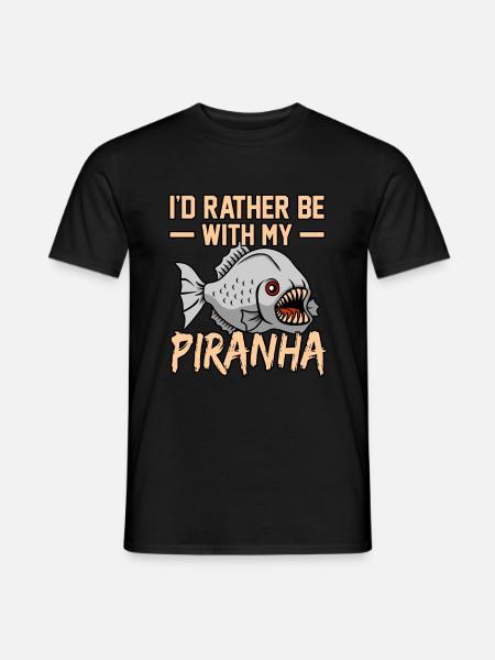Piranha - Männer T-Shirt - Schwarz