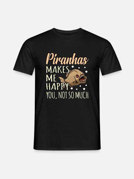 Piranha - Männer T-Shirt - Schwarz