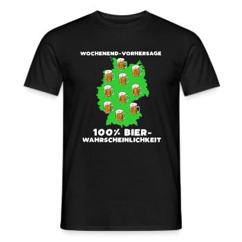Wochenend Vorhersage 100 Prozent Bier Wahrscheinli - Männer T-Shirt - Schwarz - Vorne - AI Model Male 178 light (178cm)