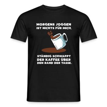 Kaffee Joggen Morgens - Männer T-Shirt - Schwarz - Vorne - AI Model Male 178 light (178cm)