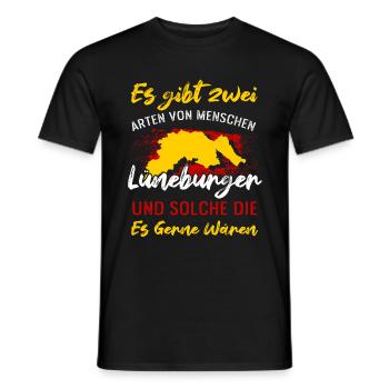 Es Gibt Zwei Arten Von Menschen Lüneburger - Männer T-Shirt - Schwarz - Vorne - AI Model Male 178 light (178cm)