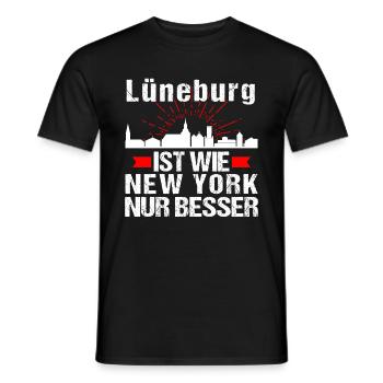 Lüneburg Ist Wie New York Nur Besser - Männer T-Shirt - Schwarz - Vorne - AI Model Male 178 light (178cm)