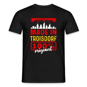 Made In Troisdorf 100% Original - Männer T-Shirt - Schwarz - Vorne - AI Model Male 178 light (178cm)