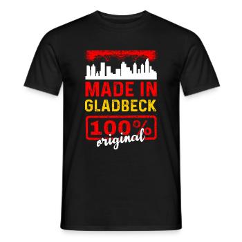 Made In Gladbeck 100% Original - Männer T-Shirt - Schwarz - Vorne - AI Model Male 178 light (178cm)