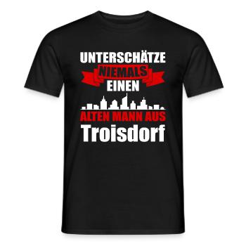 Unterschätze Niemals Einen Alten Mann Aus Troisdor - Männer T-Shirt - Schwarz - Vorne - AI Model Male 178 light (178cm)
