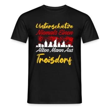 Unterschätze Niemals Einen Alten Mann Aus Troisdor - Männer T-Shirt - Schwarz - Vorne - AI Model Male 178 light (178cm)