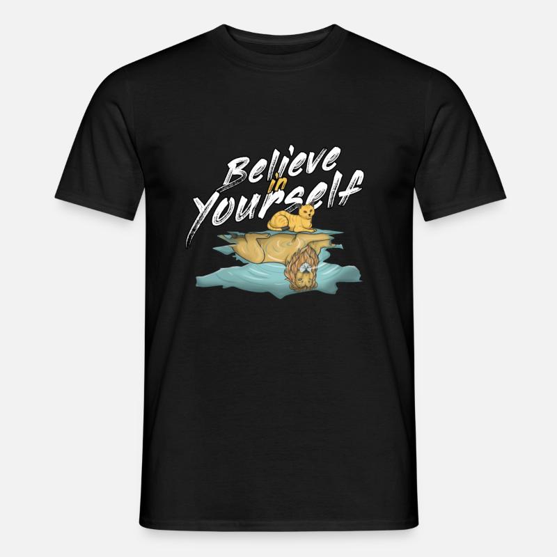 Motivation Löwe - Männer T-Shirt - Schwarz