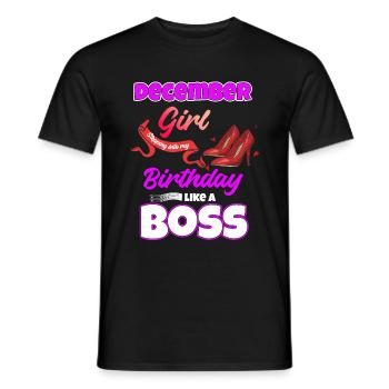 Funny Birthday Gift December - Men's T-Shirt - black - Front - AI Model Male 178 light (178cm)
