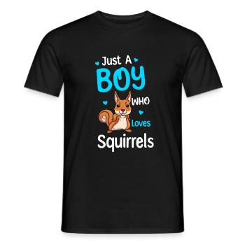 Nur Ein Junge, Der Eichhörnchen Liebt - Männer T-Shirt - Schwarz - Vorne - AI Model Male 178 light (178cm)