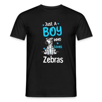 Nur Ein Junge, Der Zebras Liebt - Männer T-Shirt - Schwarz - Vorne - AI Model Male 178 light (178cm)