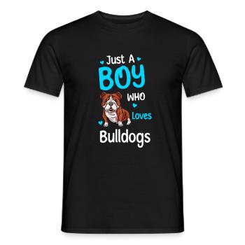 Nur Ein Junge, Der Bulldoggen Liebt - Männer T-Shirt - Schwarz - Vorne - AI Model Male 178 light (178cm)