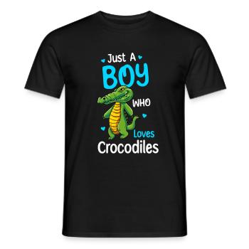 Nur Ein Junge, Der Krokodile Liebt - Männer T-Shirt - Schwarz - Vorne - AI Model Male 178 light (178cm)