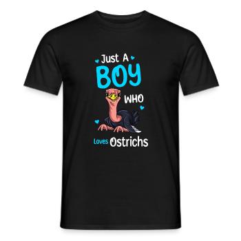Nur Ein Junge, Der Strauße Liebt - Männer T-Shirt - Schwarz - Vorne - AI Model Male 178 light (178cm)