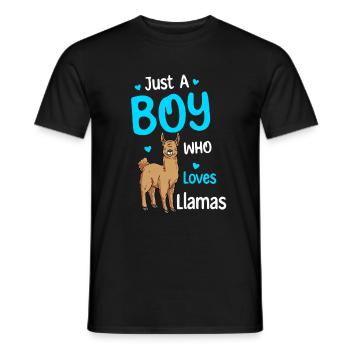 Nur Ein Junge, Der Lamas Liebt - Männer T-Shirt - Schwarz - Vorne - AI Model Male 178 light (178cm)