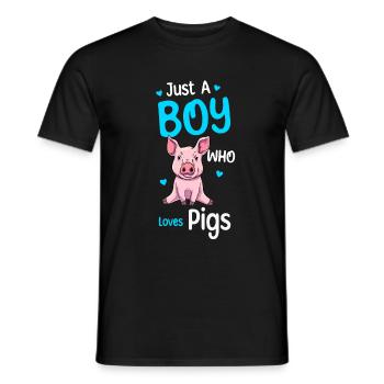 Nur Ein Junge, Der Schweine Liebt - Männer T-Shirt - Schwarz - Vorne - AI Model Male 178 light (178cm)