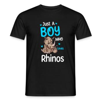 Nur Ein Junge, Der Nashörner Liebt - Männer T-Shirt - Schwarz - Vorne - AI Model Male 178 light (178cm)