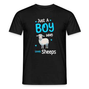 Only A Boy Who Loves Sheep - Men's T-Shirt - black - Front - AI Model Male 178 light (178cm)