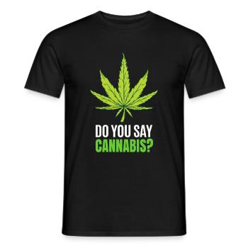Fumer des feuilles de cannabis - T-shirt homme - noir - Devant - AI Model Male 178 light (178cm)