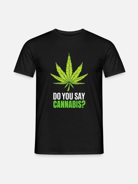 Rauchen Von Cannabisblättern - Männer T-Shirt - Schwarz