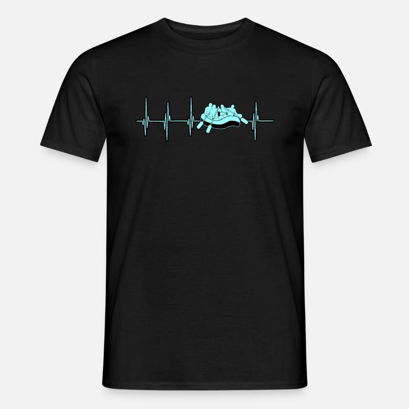 Rafting herzschlag - Männer T-Shirt - Schwarz