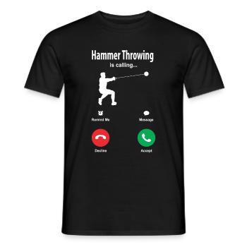 Hammer throw - Men's T-Shirt - black - Front - AI Model Male 178 light (178cm)