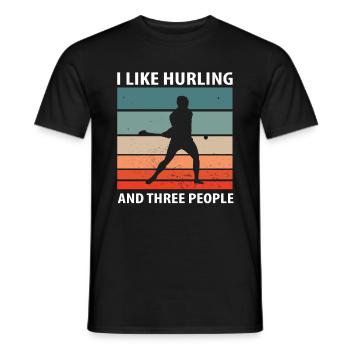 Schleudern Hurling - Männer T-Shirt - Schwarz - Vorne - AI Model Male 178 light (178cm)
