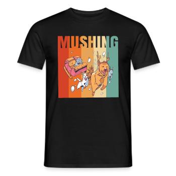 Schlittenhunderennen Schlittenhunde Geschenk - Männer T-Shirt - Schwarz - Vorne - AI Model Male 178 light (178cm)