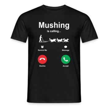 Sled Dog Racing Sled Dog Gift - Men's T-Shirt - black - Front - AI Model Male 178 light (178cm)