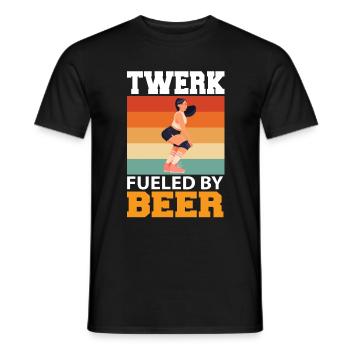 Twerk chauffé à la bière - T-shirt homme - noir - Devant - AI Model Male 178 light (178cm)