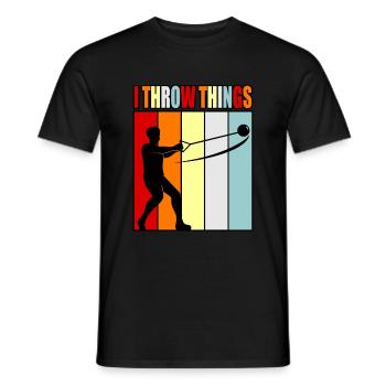 I throw things hammer throw - Men's T-Shirt - black - Front - AI Model Male 178 light (178cm)