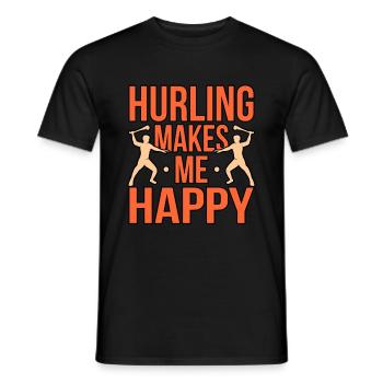 Makes Me Happy - Men's T-Shirt - black - Front - AI Model Male 178 light (178cm)