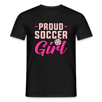 Fière footballeuse - T-shirt homme - noir - Devant - AI Model Male 178 light (178cm)