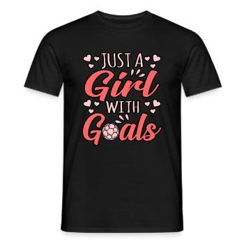 Nur Ein Mädchen Mit Zielen Fußball - Männer T-Shirt - Schwarz - Vorne - AI Model Male 178 light (178cm)