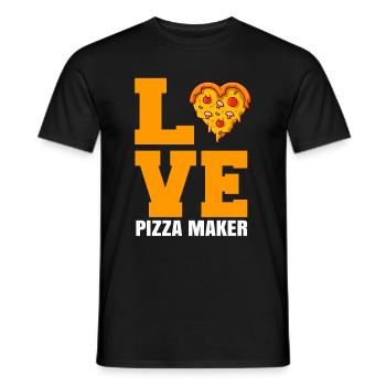 Pizza Maker Pizza Love - Men's T-Shirt - black - Front - AI Model Male 178 light (178cm)