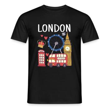 London - Männer T-Shirt - Schwarz - Vorne - AI Model Male 178 light (178cm)