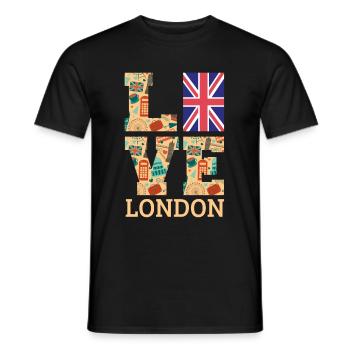 London - Männer T-Shirt - Schwarz - Vorne - AI Model Male 178 light (178cm)