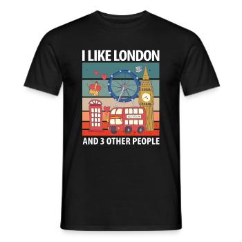 London - Männer T-Shirt - Schwarz - Vorne - AI Model Male 178 light (178cm)