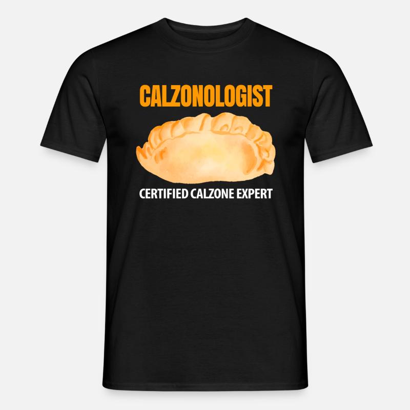 Calzone Pizza Geschenk - Männer T-Shirt - Schwarz
