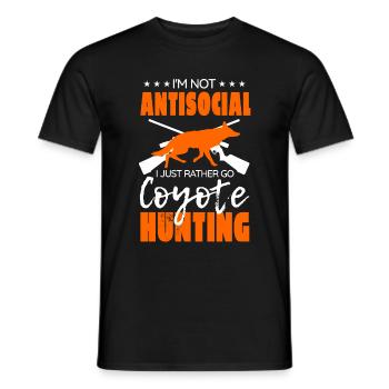 Coyote Hunting Coyote Jagen Geschenk - Männer T-Shirt - Schwarz - Vorne - AI Model Male 178 light (178cm)