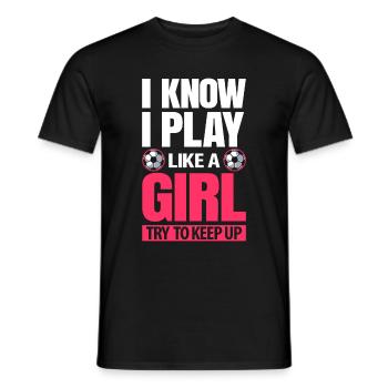Frauenfußball - Männer T-Shirt - Schwarz - Vorne - AI Model Male 178 light (178cm)