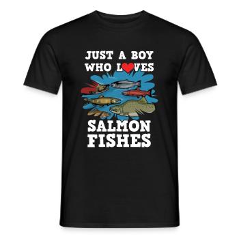 Salmon Lachs Salmondinen Fischen - Männer T-Shirt - Schwarz - Vorne - AI Model Male 178 light (178cm)