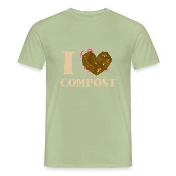 Compost Worms Gift - Men's T-Shirt - sage - Front - AI Model Male 178 light (178cm)