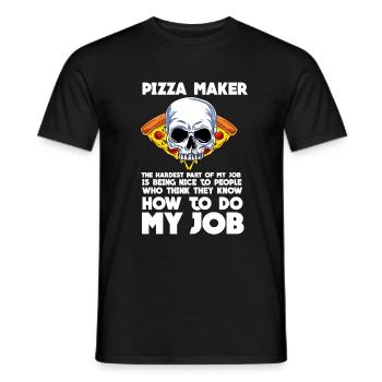Pizza - Männer T-Shirt - Schwarz - Vorne - AI Model Male 178 light (178cm)