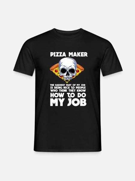 Pizza - Männer T-Shirt - Schwarz