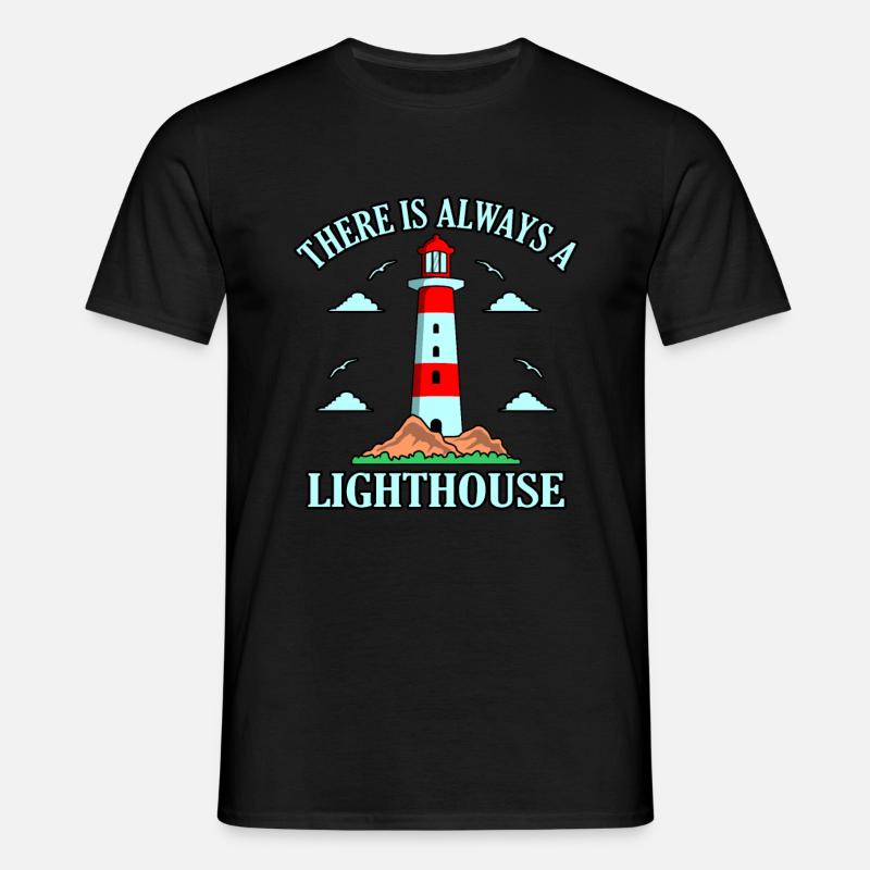 Leuchtturm - Männer T-Shirt - Schwarz