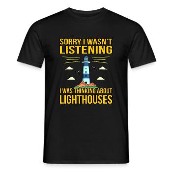 Lighthouse - Men's T-Shirt - black - Front - AI Model Male 178 light (178cm)